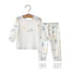 Children's Spring/Summer Cotton Pajamas: Tagless Long Sleeve Set for Boys and Girls