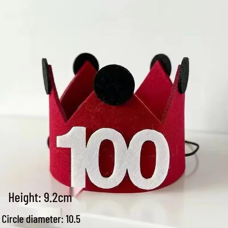 

Red Crown Birthday Hat for Photo Props and Party Decoration