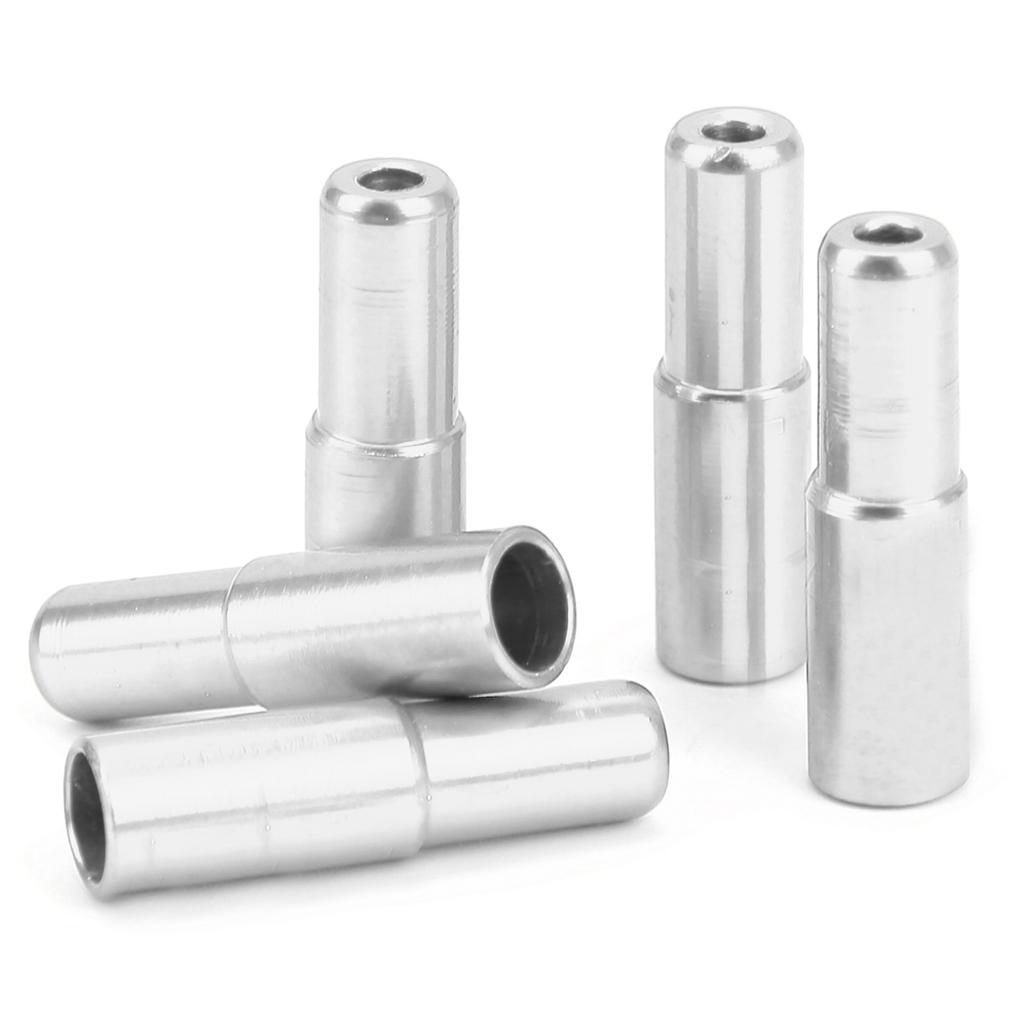 DUUTI 5 Stück Aluminiumlegierung Fahrrad Bremskabelschlauchkappe für 5mm Kabel Bremskabelkappen Zubehör Silber