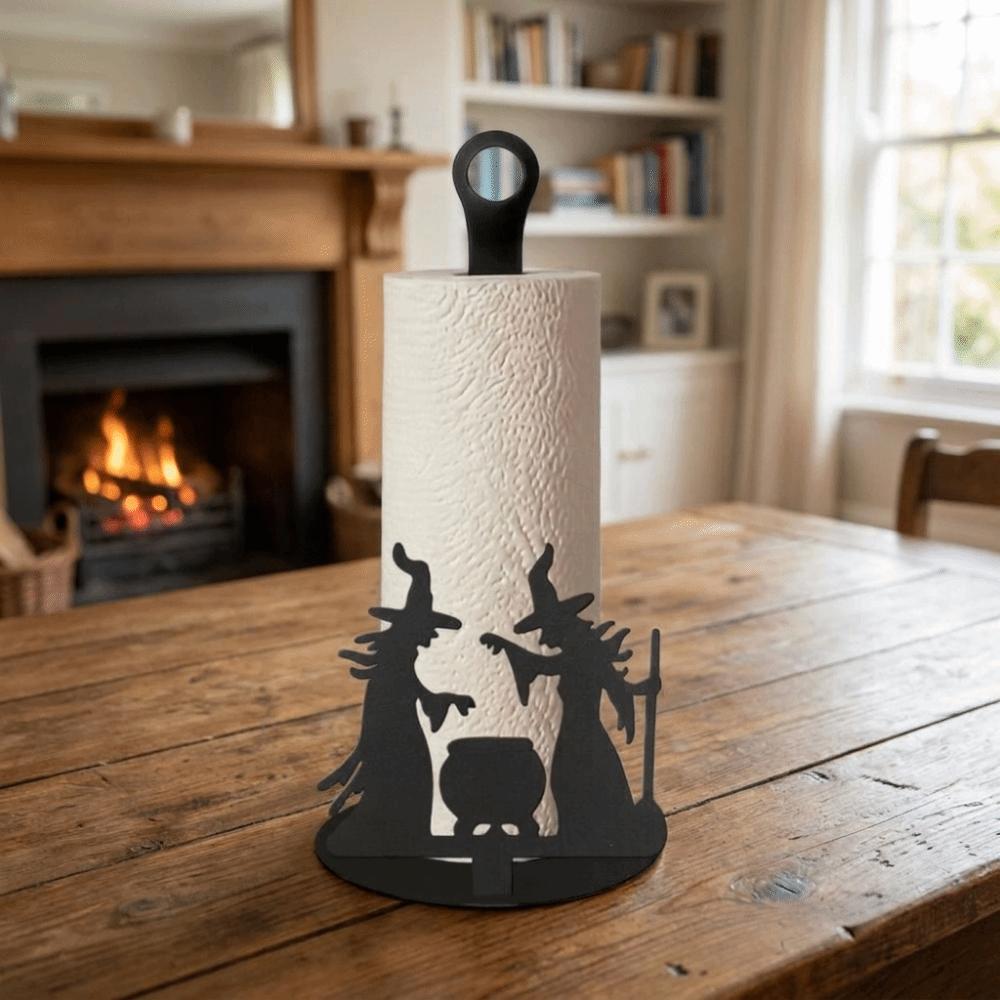 Wooden Base Xmas Paper Holder 2D Flat Roll Paper Towel Holder Paper Towel Rack Holiday Decoration