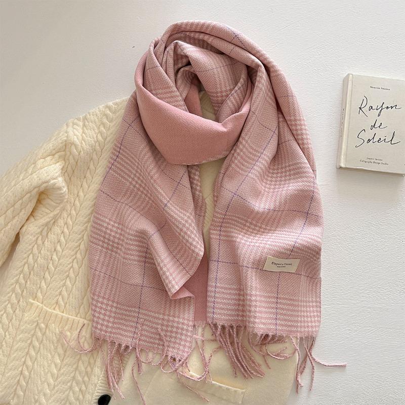 Autumn and Winter New Fashion Plaid Scarf Men and Women Versatile Warm Shawl Versatile Thickened Couple Scarf