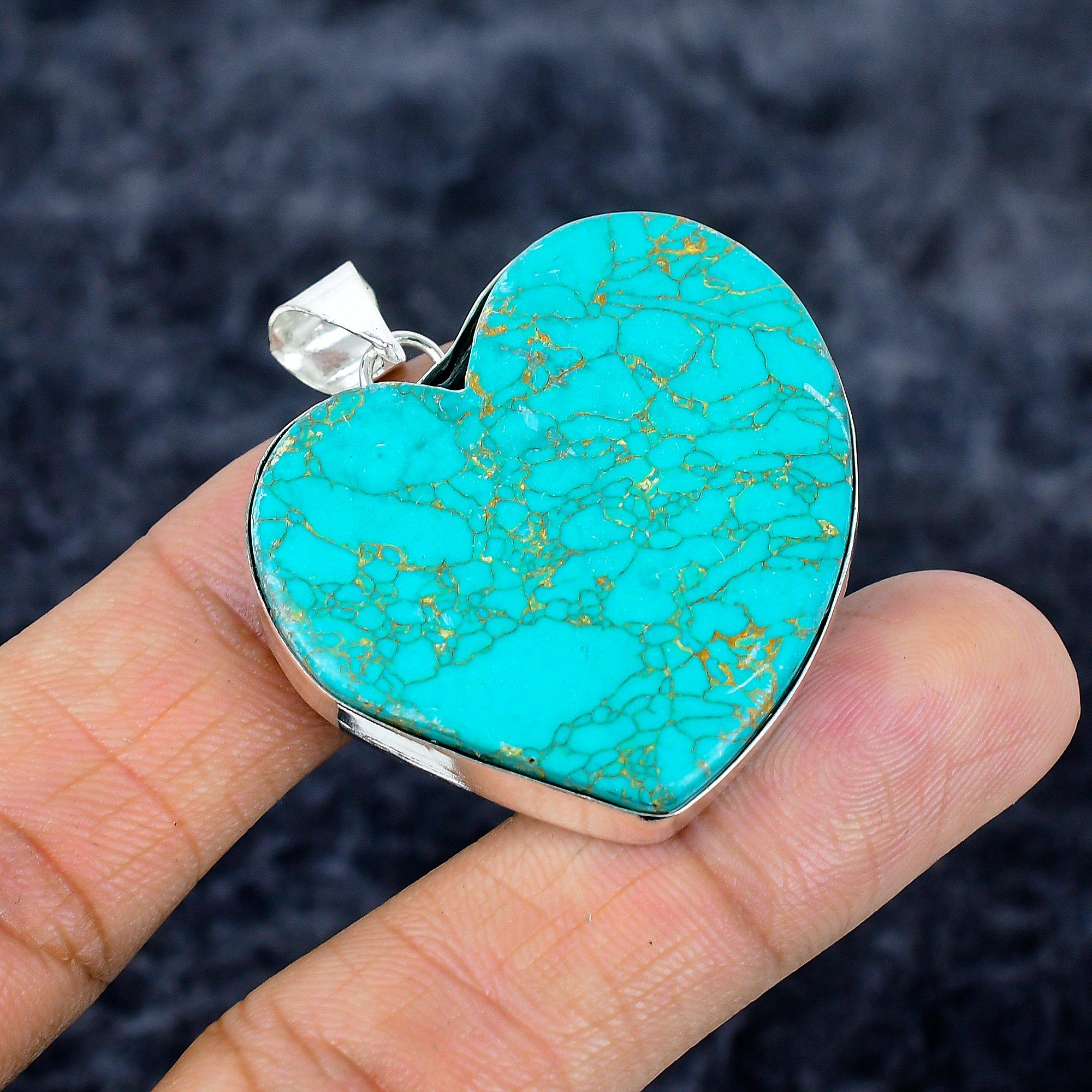 

Santa Rosa Turquoise Gemstone 925 Sterling Silver Jewelry Pendant 1.77 M-3347