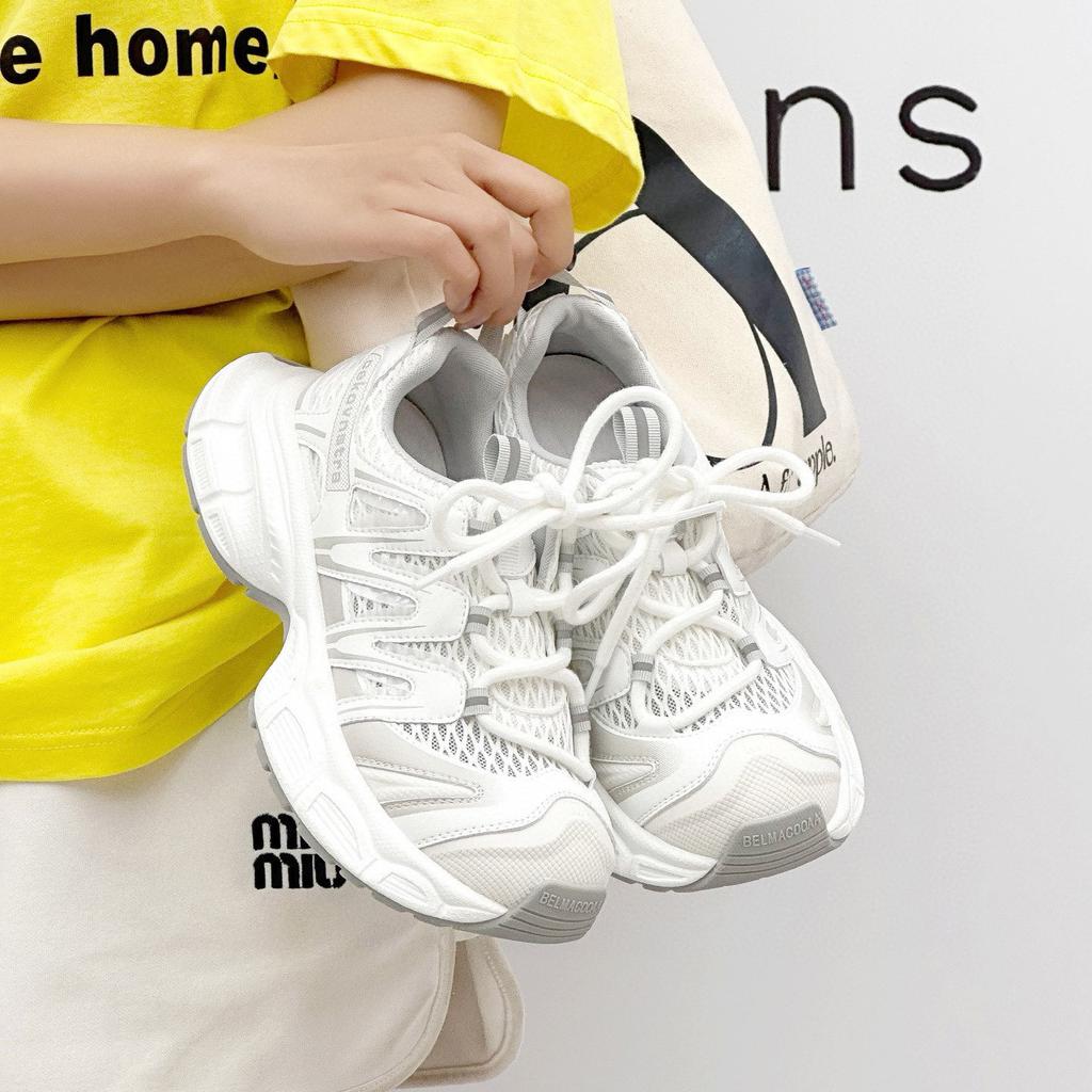 Big head platform dad shoes women's summer new mesh breathable kapibara lightweight running sports shoes