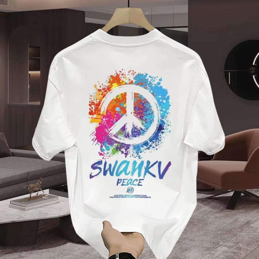 Summer High-quality 100% Cotton American Youth Short Sleeve T-shirt Men's and Women's Fashion Brand Street Baggy Top with Ins