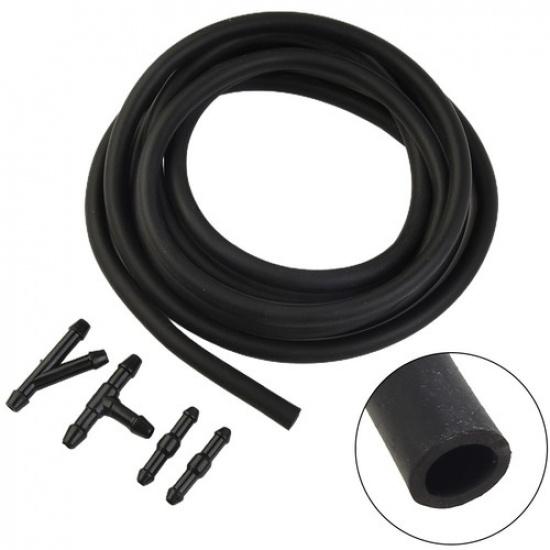 ABS Plastic+Rubber 1*2 M Hose 4X Hose Connectors For Windscreen Washer