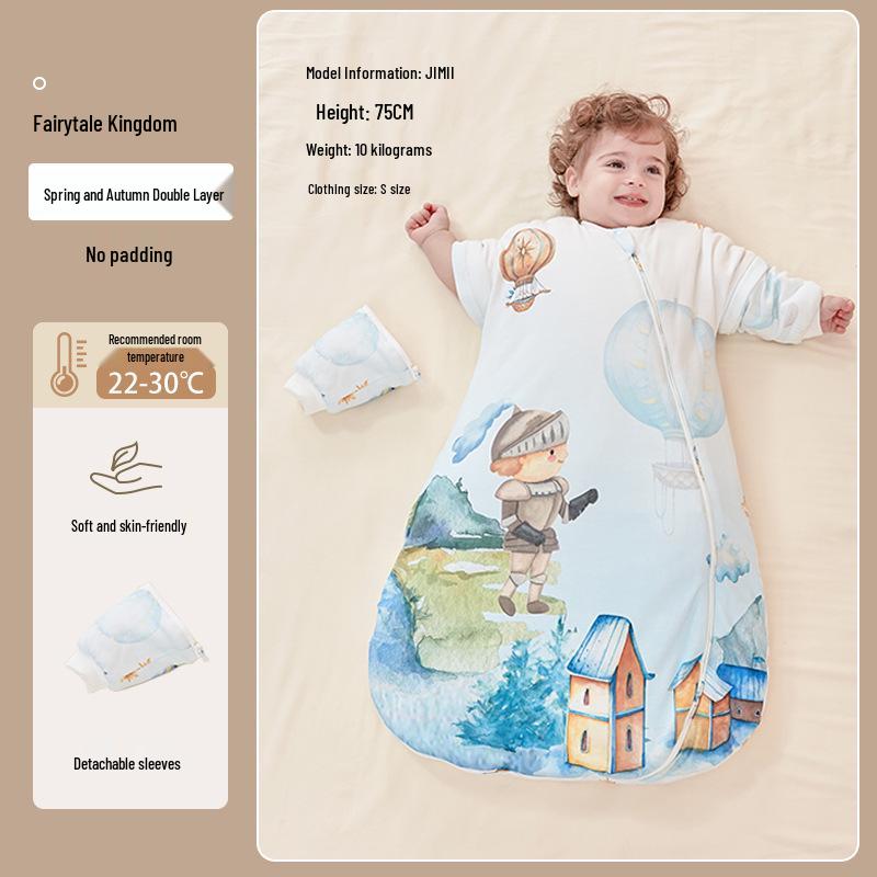 Beikoo Baby Sleep Bag: All-in-One Anti-Kick Quilt, Pure Cotton, Temperature Regulating, for Spring/Autumn/Winter, A-Class Pajamas.