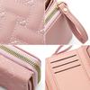Women'S Wallets Tri Fold Card Bags Pocket Short  Embroidered Love Pattern