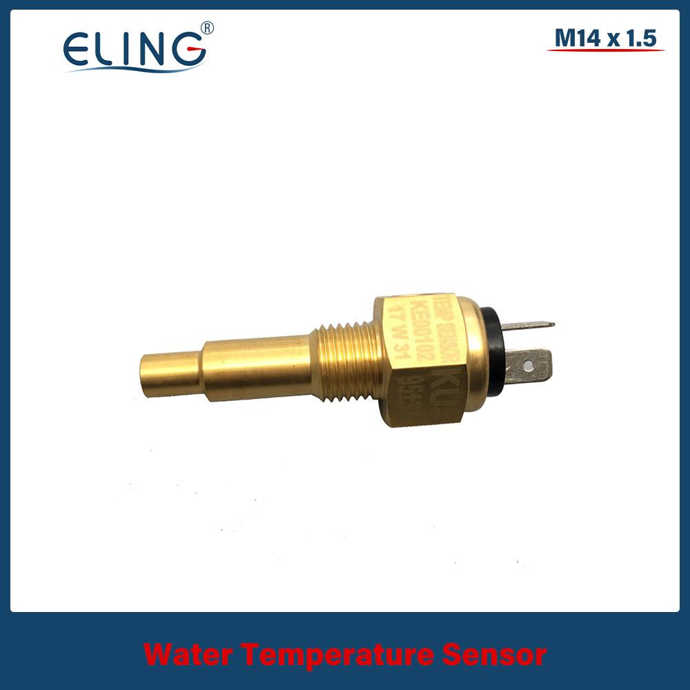 KUS Universal 52mm Water Temp Gauge 40-120℃ 25-120℃ 12V 24V for Auto Boat Red Yellow Light Temperature Sensor M10 M14 M16 M18