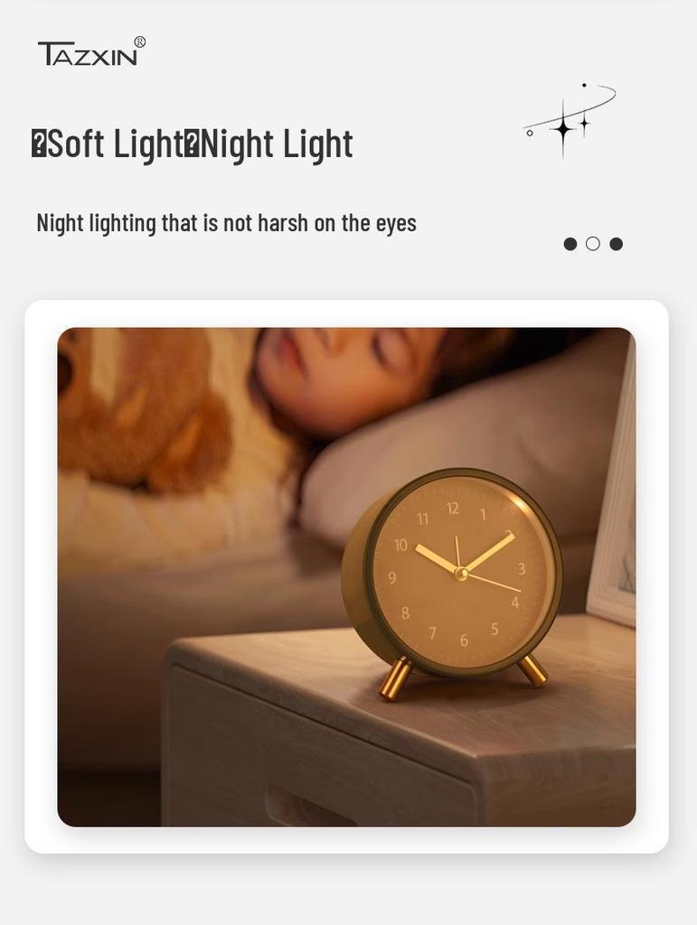 Nordic 4.5-Inch Silent Alarm Clock: Fashionable, Luminous, Light Luxury Desk Clock