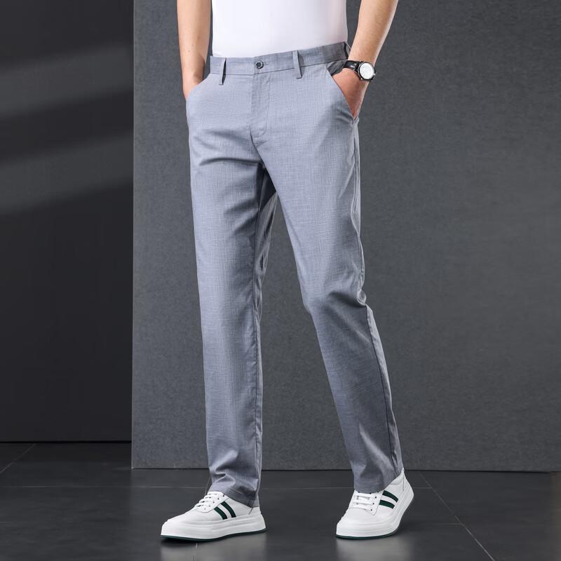 LangSha Men's Slim-Fit Straight Casual Pants