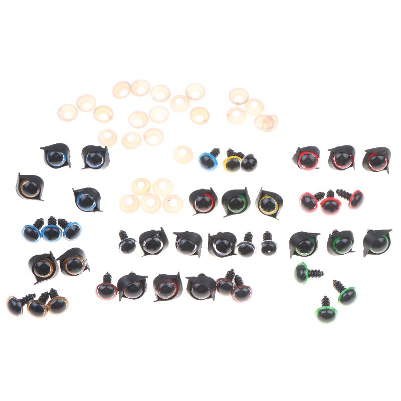 100Pcs 12mm Plastic Eyes for Bear Animal Dolls Safety Type with 50Pairs Suitable for Professional DIY Craft Making