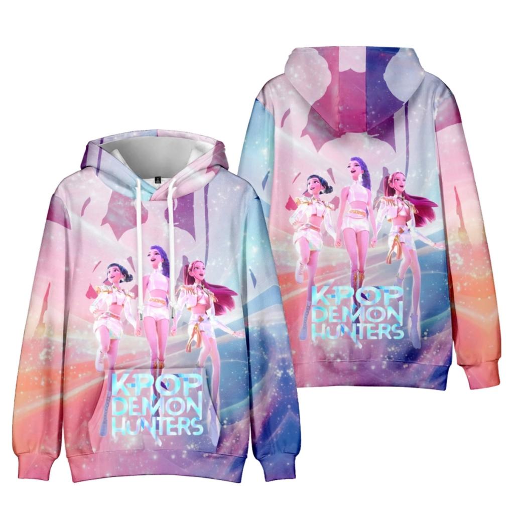 Children's Fashion Casual Long Sleeve Hooded Witch  Group Print Sweatshirt