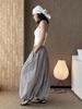 Xu Man Spring/Summer Paris Fashion Plaid Balloon Button Cuff Long Pants for Women