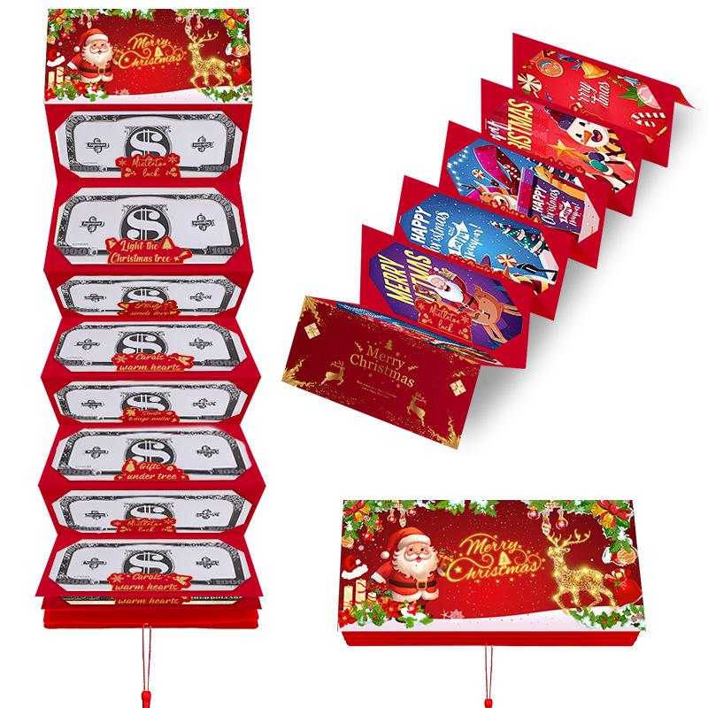 Christmas Cash Gift Envelope, 10 Slots Christmass Money Envelopes For Cash Clip, Festive Money Gift Cards Envelopes Holders