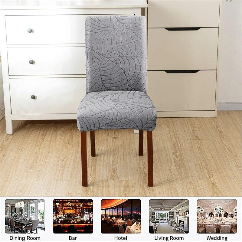 1PC Jacquard Dining Chair Covers Stretch Kitchen Chair Slipcover Office Banquet Hotel Housse De Chaise Elastic Chair Seat Covers