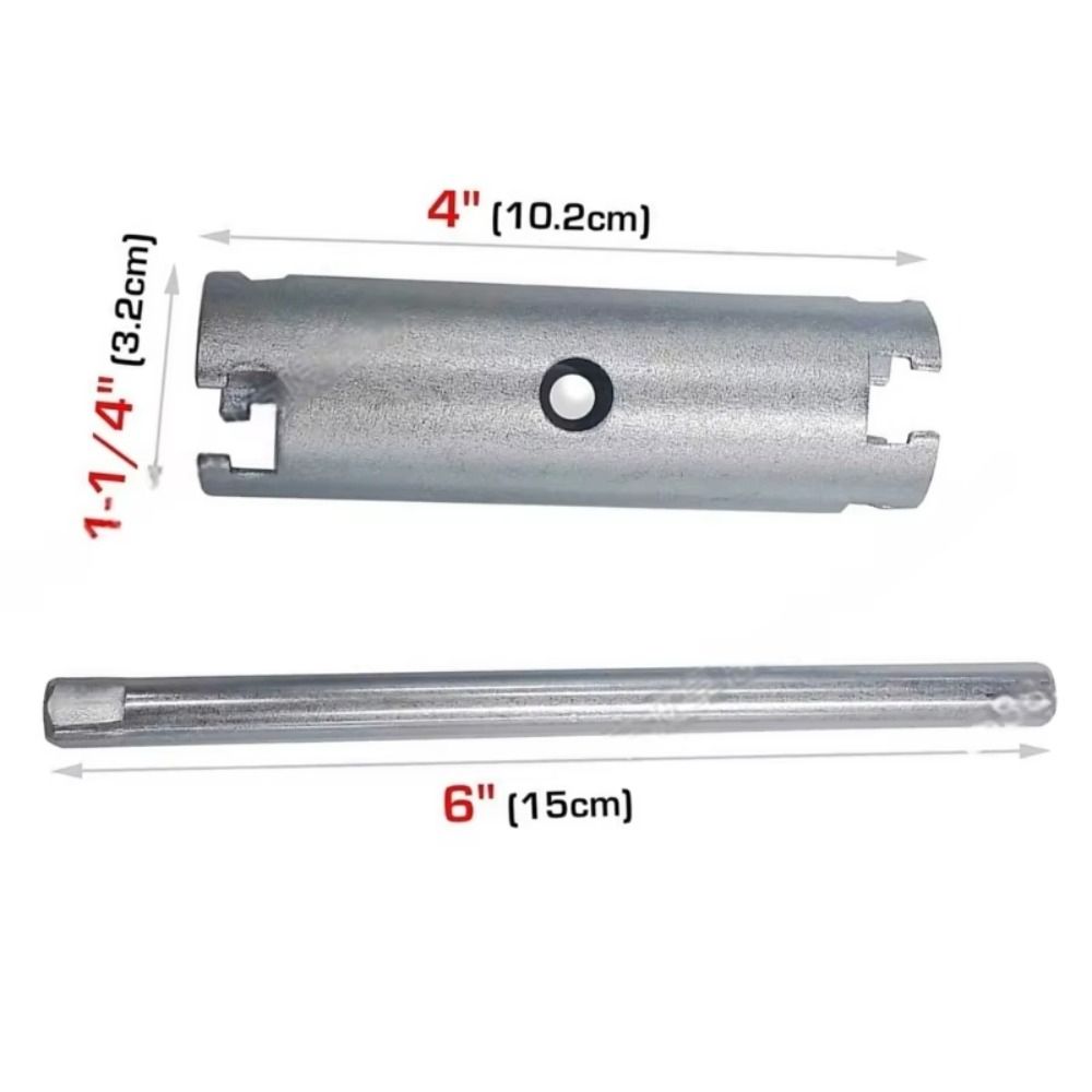 Double Ended Basket Strainer Wrench Sliding Handle Tube Wrench Heavy Duty Plumbing Wrench  Bathroom
