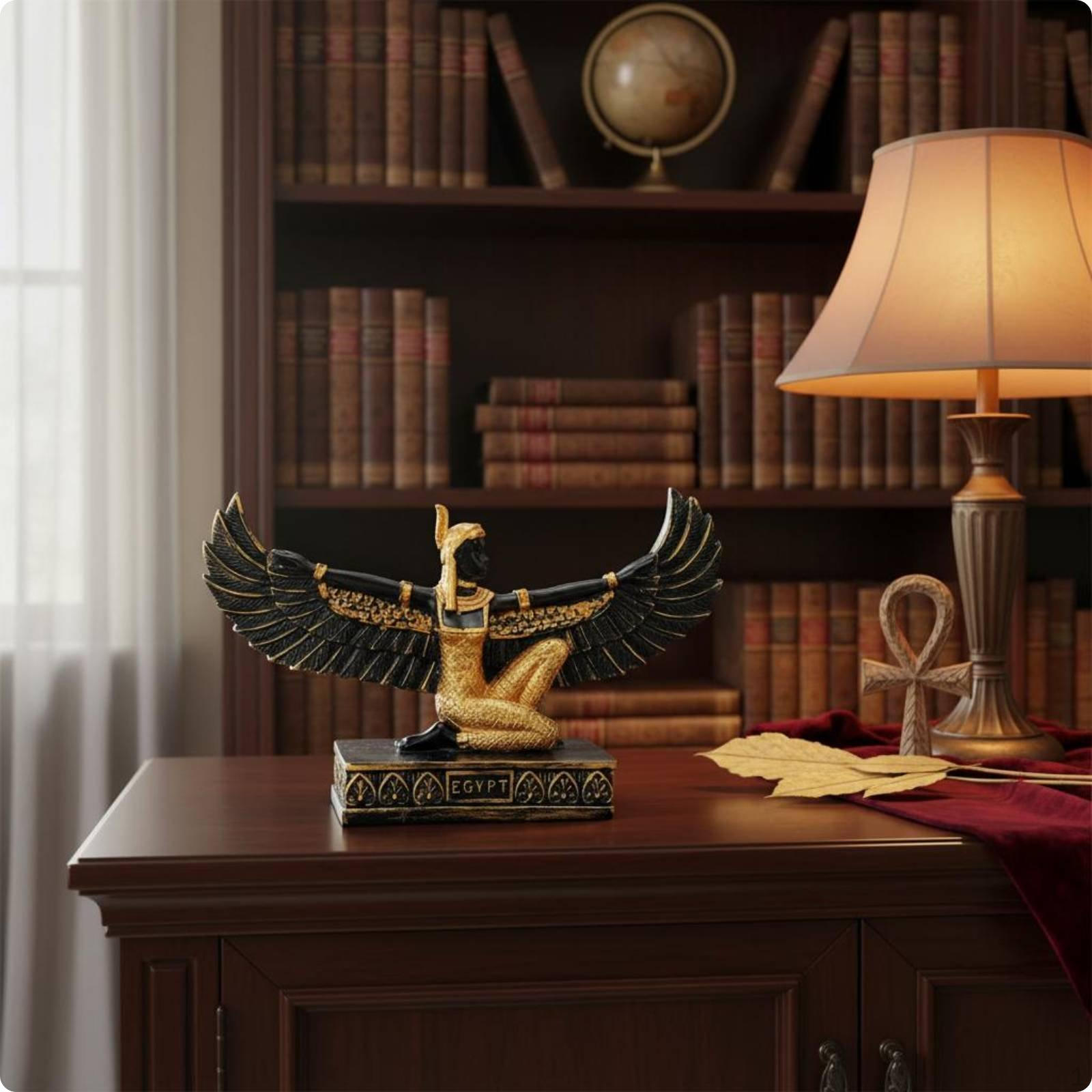 Winged God Statue Polyresin Figurine Collectible