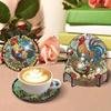 8 Bucăți/set de Suporturi de Pahar cu Model de Găină Pictate cu Diamante, Suporturi de Pahar DIY cu Suport, Potrivite pentru Începători și Adulți, Artă și Meșteșuguri Cadouri