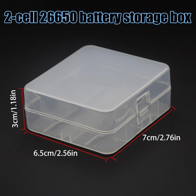 2X 26650 Battery Storage Case Holder Plastic Durable Organizer Safe Battery Protection for Home and Travel