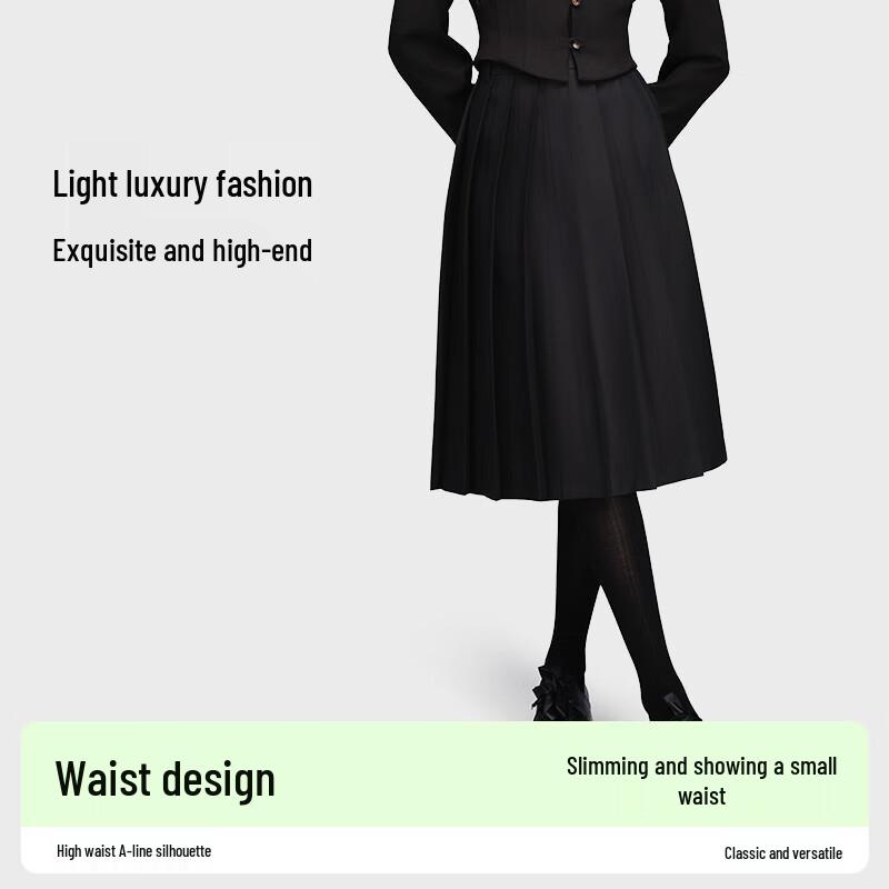 Xiaoye Hezi Pleated Mid-Length Skirt L