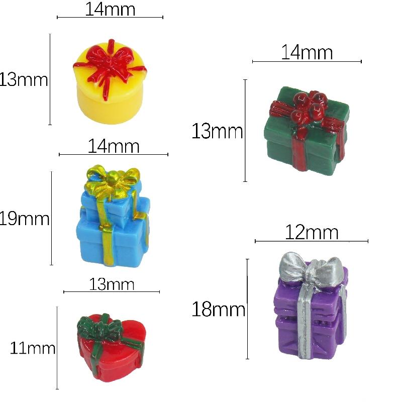 

10 шт. мини Рождественская подарочная коробка миниатюры Diy украшения из смолы Фея украшения сада мох Террариум микропейзаж 1-2cm разноцветный