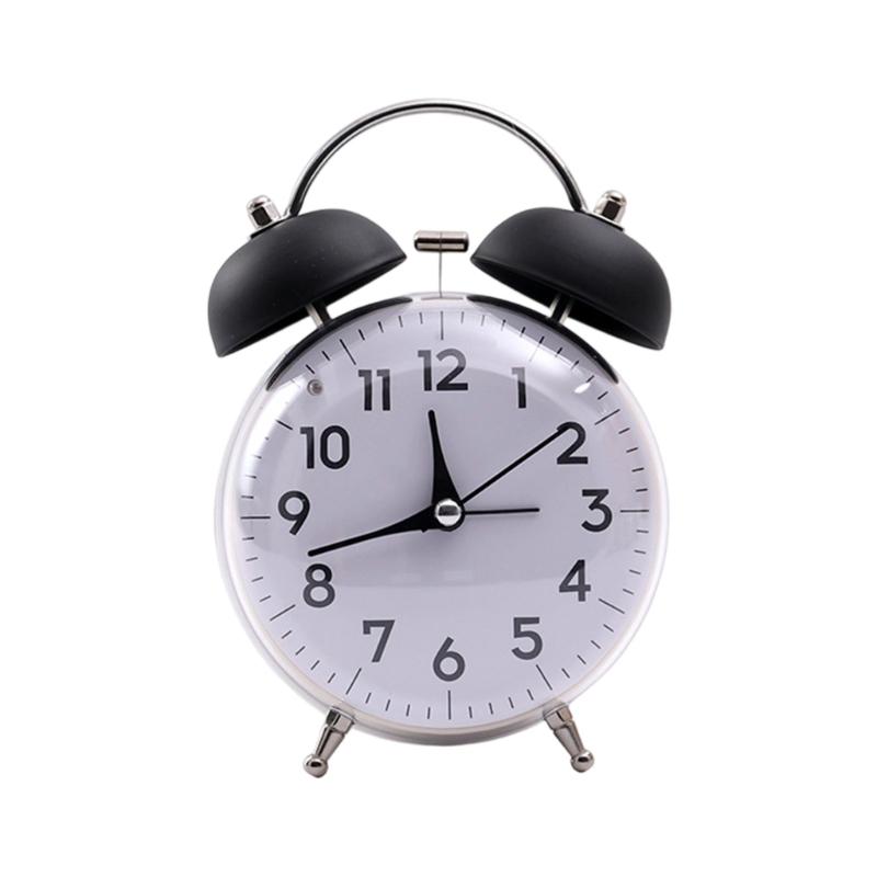 

Extra Loud Twin Bells Alarm Clock With Night Light Quiet Movement Vintaged Type Home Decoration чорний