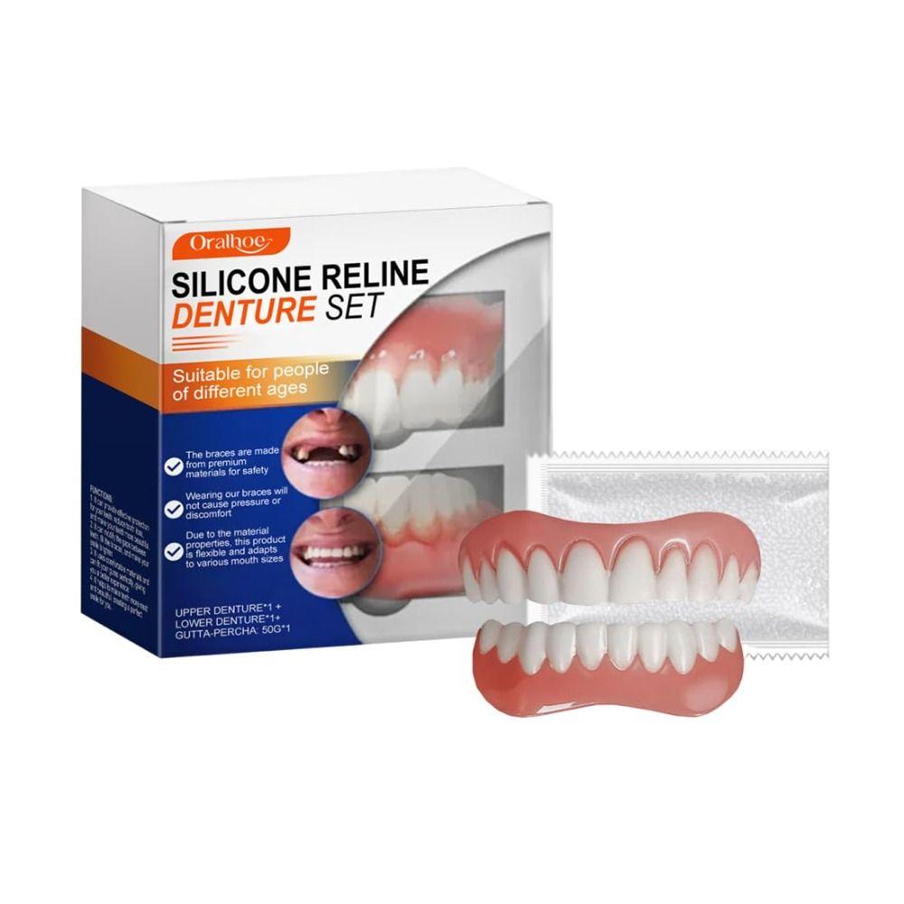 DIY Denture Liner Soft Denture Silicone Reline Kit Soft Instant Teeth  For Men And Women