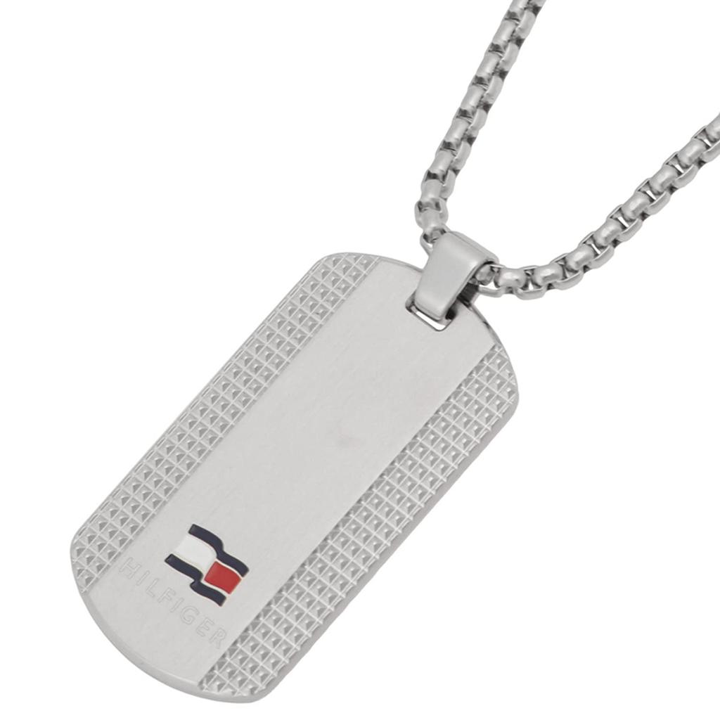 Dog Tag Logo Plate Necklace Pendant Silver [Tommy Hilfiger] [Item]