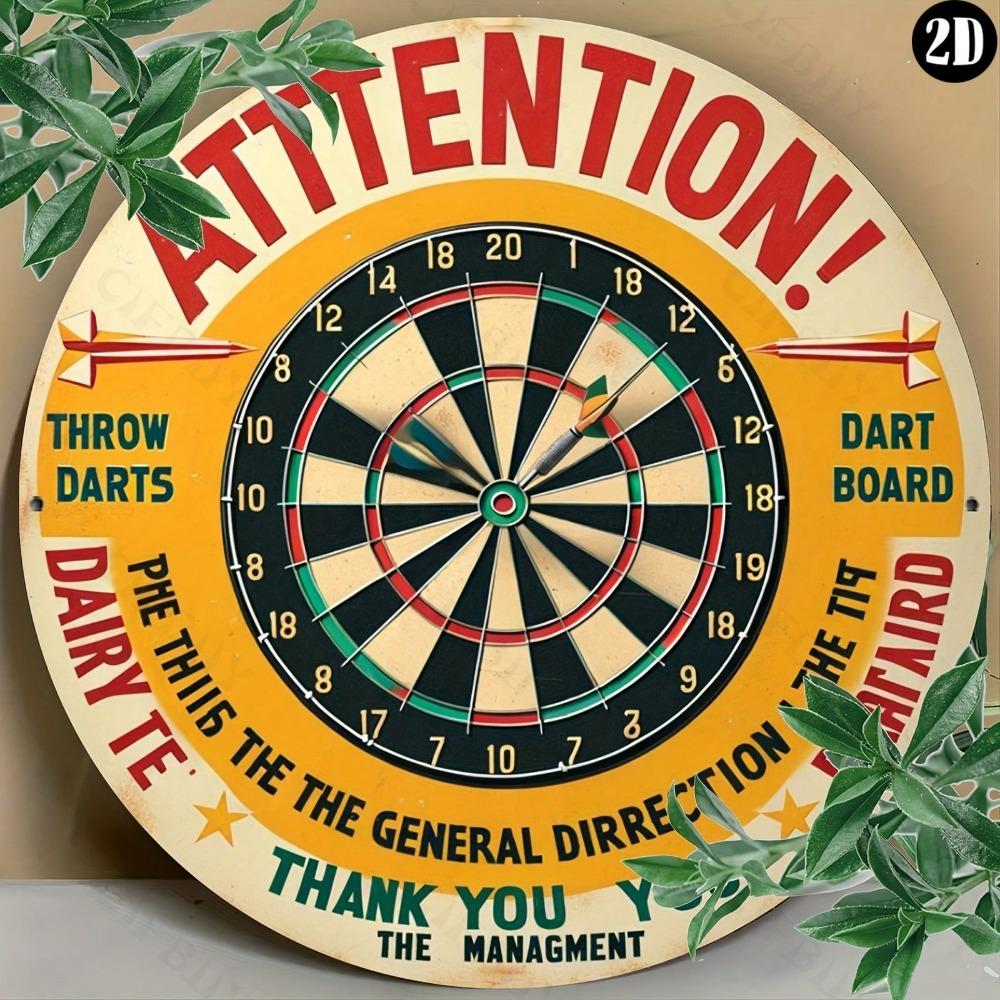Vintage Metal Dart Board Sign Wall Art Decorative Plaque Holiday Gift Home Decor