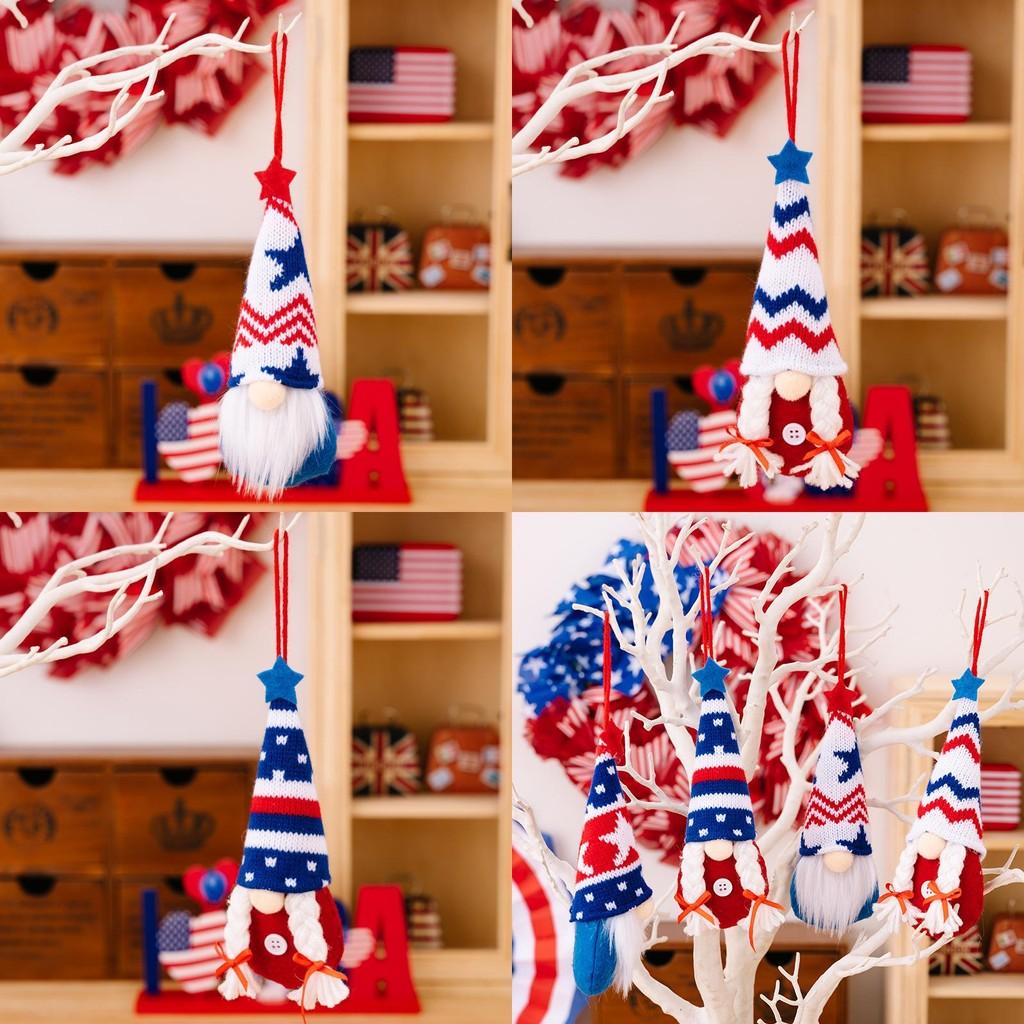 Handmade Patriotic Swedish Gnome Decor For Independence Day Featuring Adorable Knit Hats