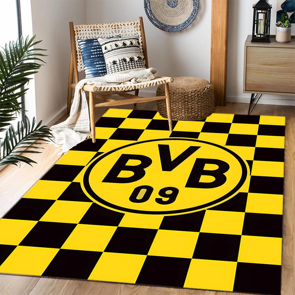 Χαλάκια Αντιολισθητικά με Θέμα Splatter Art - Λογότυπο Bvb 09 - Διακόσμηση Σπιτιού από Πολυεστέρα, Κατάλληλα για Υπνοδωμάτια, Σαλόνια, Εισόδους, Στούντιο και Διακοσμήσεις