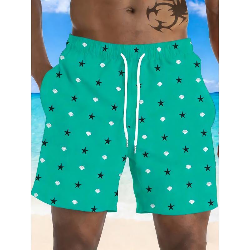New men s fashionable printed beach shorts, anchor pattern print M