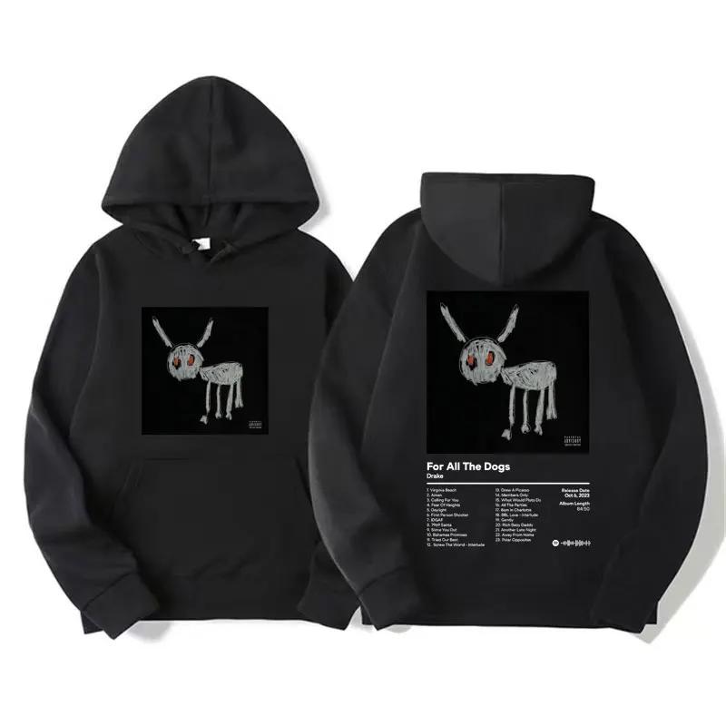 Rapper Drake for All The Dogs Letter Hoodie Men's Hip Hop Vintage Pullovers Sweatshirt Fashion Retro Oversized Hooded Streetwear