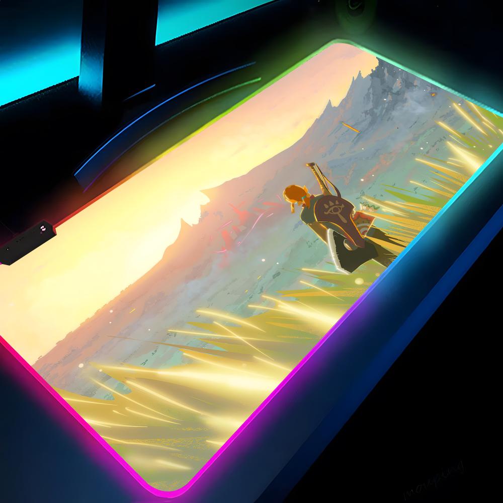 The L-LegendS of ZeldaES Mouse Pad Gaming LED 700x300 Mouse Mat Mousemats Table Video Game Pads PC Desk Mat RGB Keyboard Mat XXL