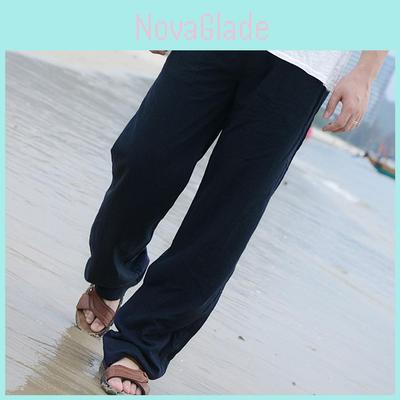 Vielseitige Herren Leinen Lockere Strandhose 2018 Bietet Stilvolle Lässige Lange Hosen Passform