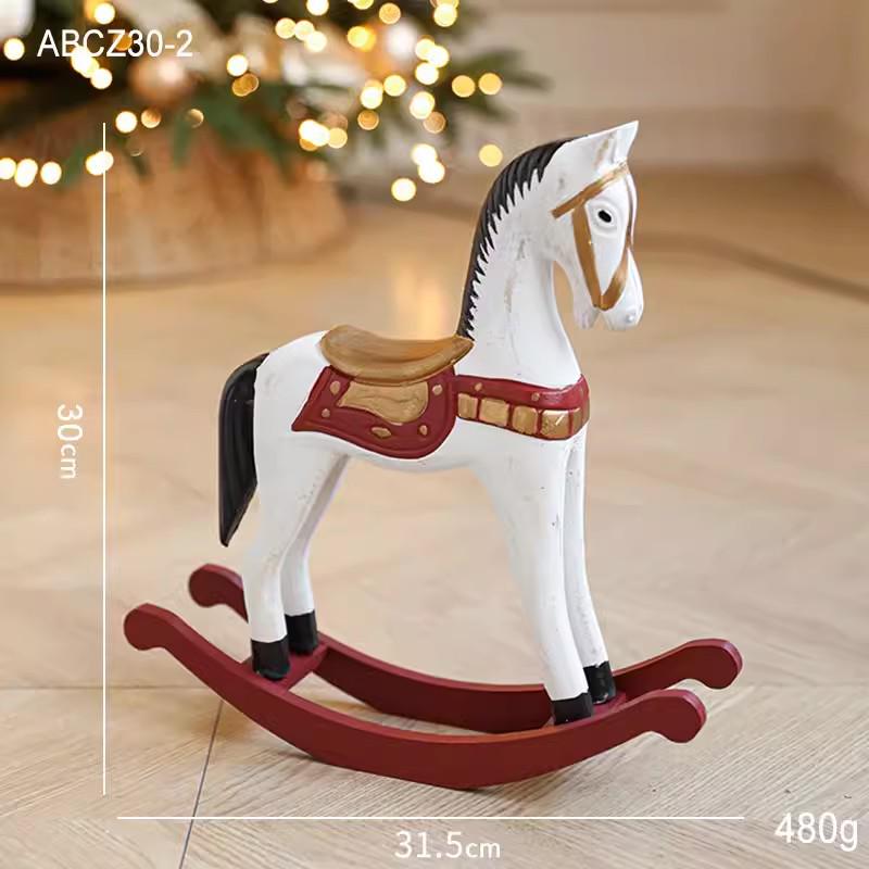 Gangheng White Reindeer Plush Doll Christmas Decorations for Home, Mall Window Display, and Tree Ornaments