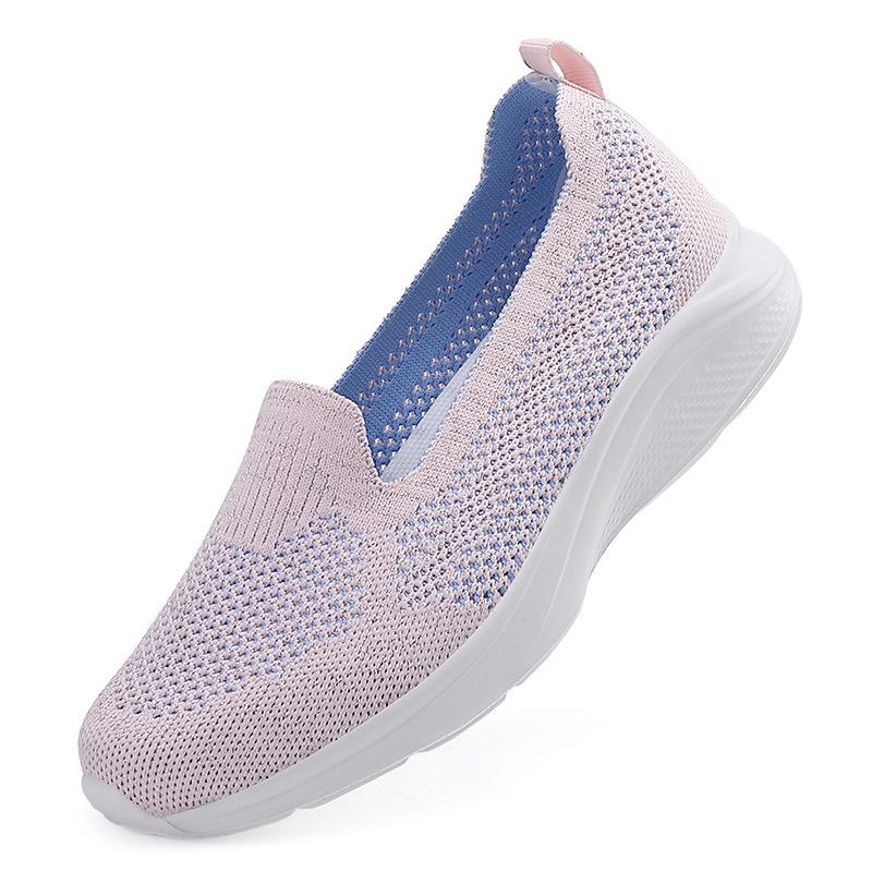 2025 one-pedal flat-soled mother shoes middle-aged and elderly non-slip soft-soled socks shoes women's outdoor casual walking shoes