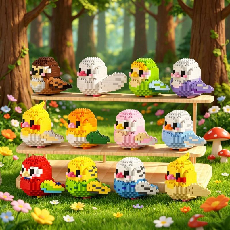 Chao Le Micro-Particle Building Blocks: Little Bird Cockatiel Educational Toy Ornament