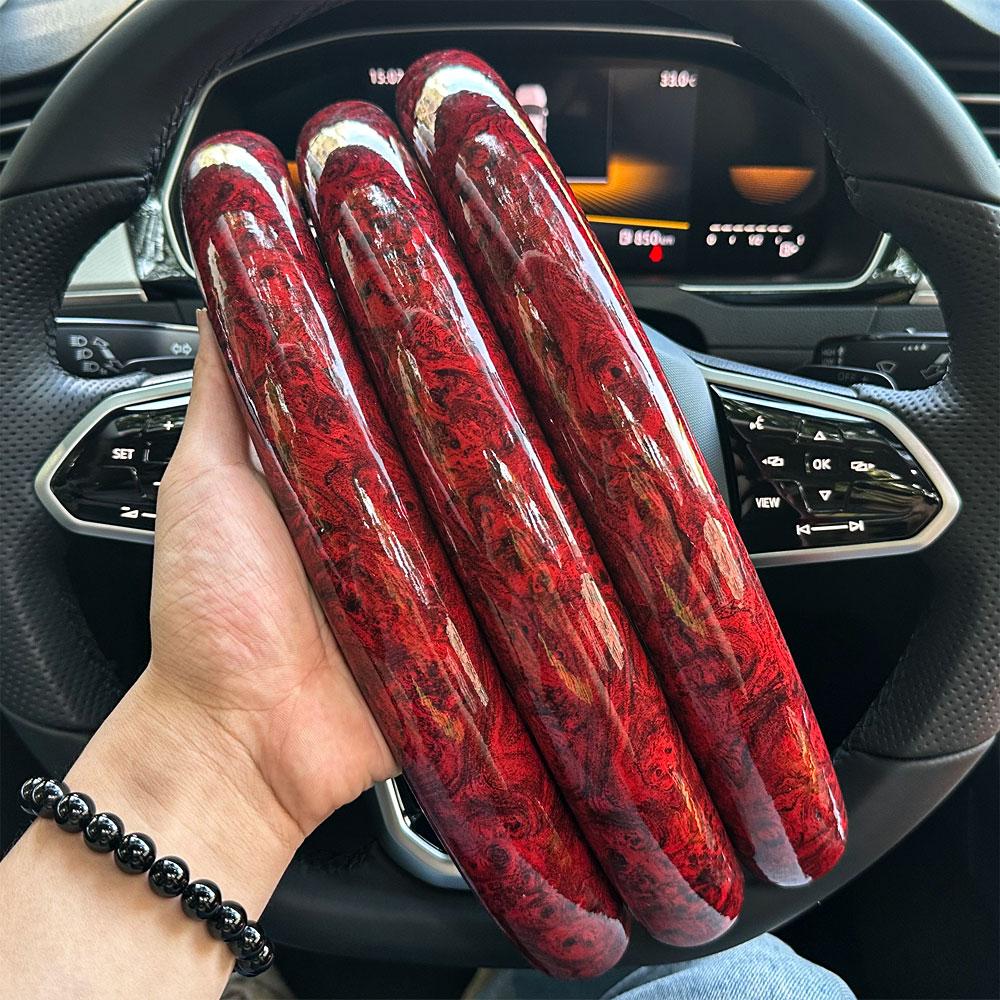 1Pair  Laser Carbon Fiber Silicone Car Steering Wheel Cover 1K Micro Fiber Leather PVC Wheel Booster Cover Non-Slip Universal