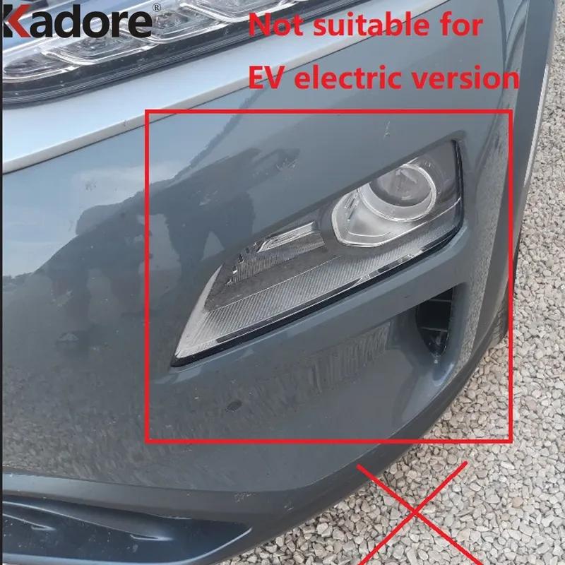 For Hyundai Kona Encino Kauai 2017 2018   SUV Chrome Front Fog Light Lamp Cover Trim Foglight Bezel Trim Car Accessories