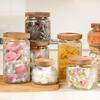 Nordisches Retro-Glas-Vorratsglas mit Blumenmuster für Trockenfrüchte und Snacks