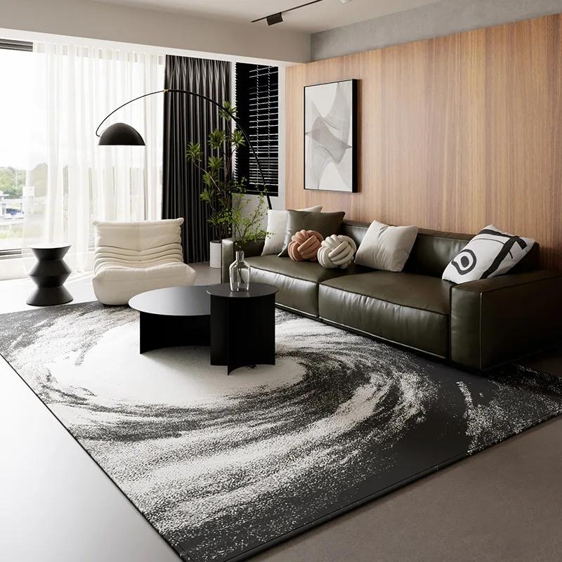 

Scandinavian Black White Geometric Rug Non-Slip High Density Carpet for Modern Living Room Bedroom Office Home Decoration Mats 40X60CM