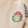 Brooch Pin, Frog Mushroom Design Lapel Pin, Enamel Glaze Bright Color Badge with Standard Safety Pin, Versatile Badge for Clothing Bags Hats Shoes