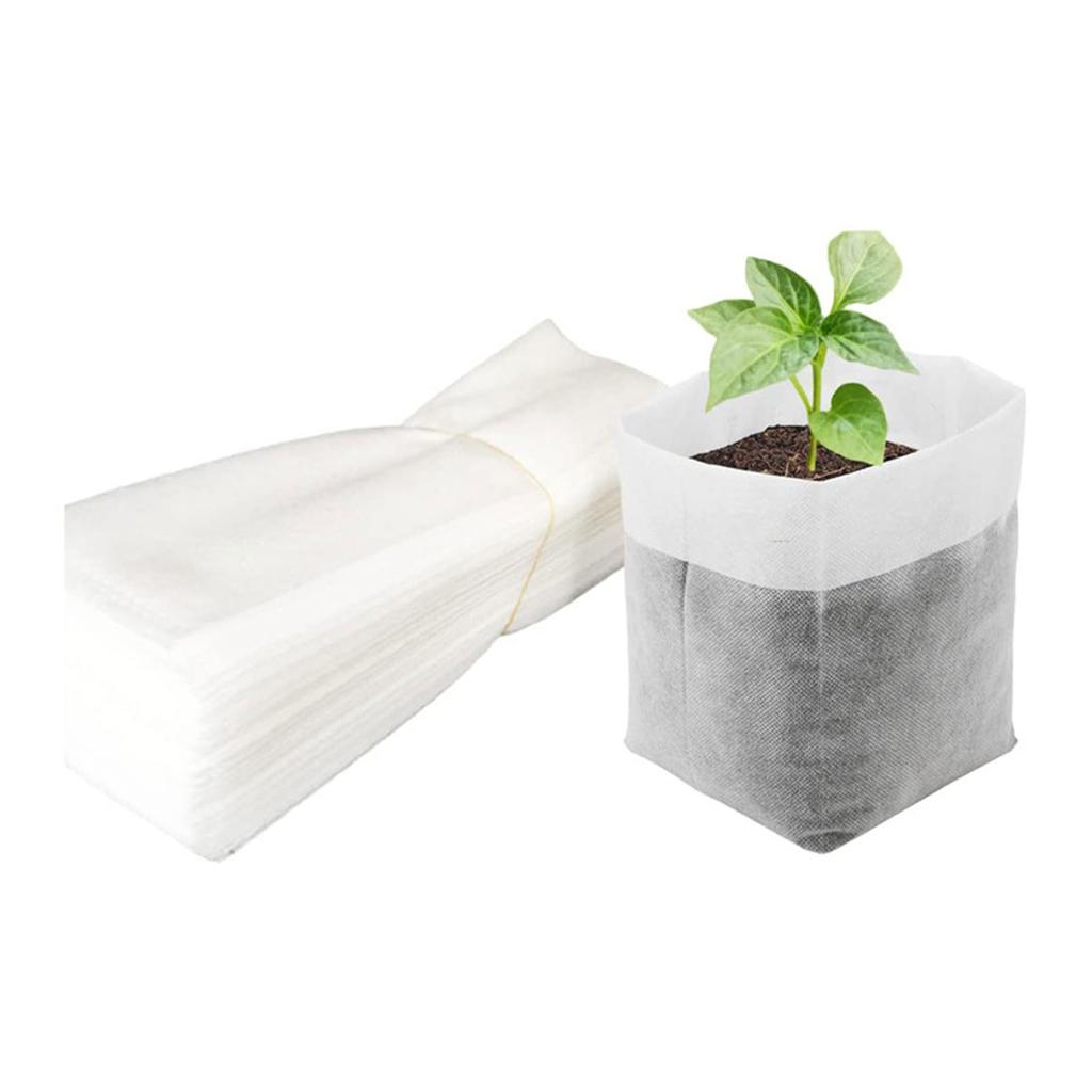 Indoor Non-woven Fabric Germination Seeding Bags Nursery Plant Grow Bags Flower Planting Bag Gardening Supplies 100 Pack