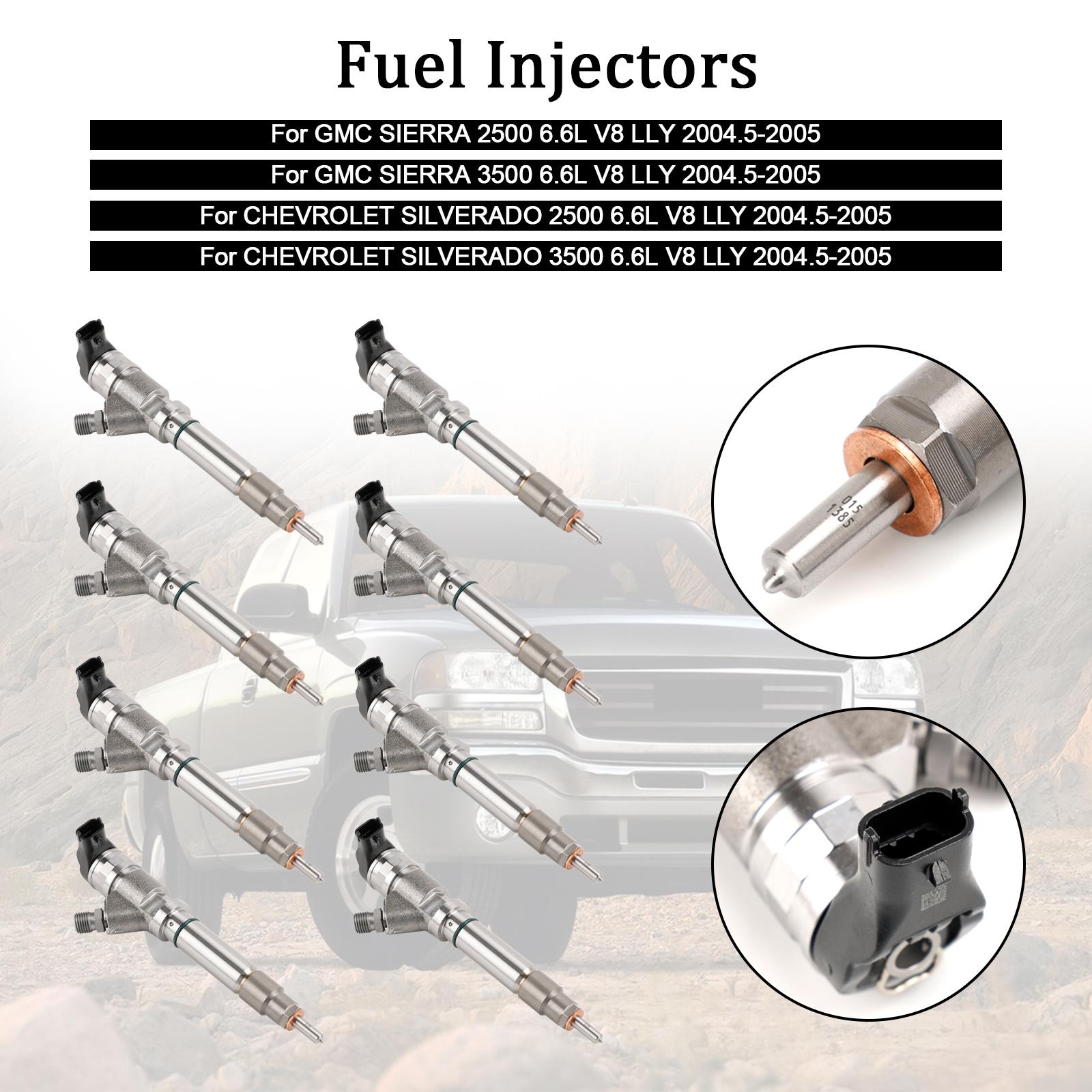 

8PCS Fuel Injector 0986435504 Fit for GMC Fit for Chevy 6.6L Duramax LLY 2004.5-2005