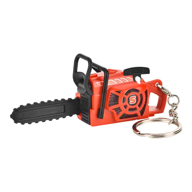 

4pcs Funny Plastic Simulated Sounding Chainsaw Keychain Creative Repair Tool Saw Doll Bag Pendant Hanging Keyring for Women Men