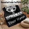 Wigan Warriors Custom Flannel Throw Blanket Print Your Name Text Soft Warm Blanket Holiday Present