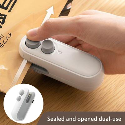 Mini Bag Sealer with Cutter Magnetic USB Rechargeable Portable Snacks Food Vacuum Bag Heat Sealing Machine Resealer Opener Kitchen Gadget