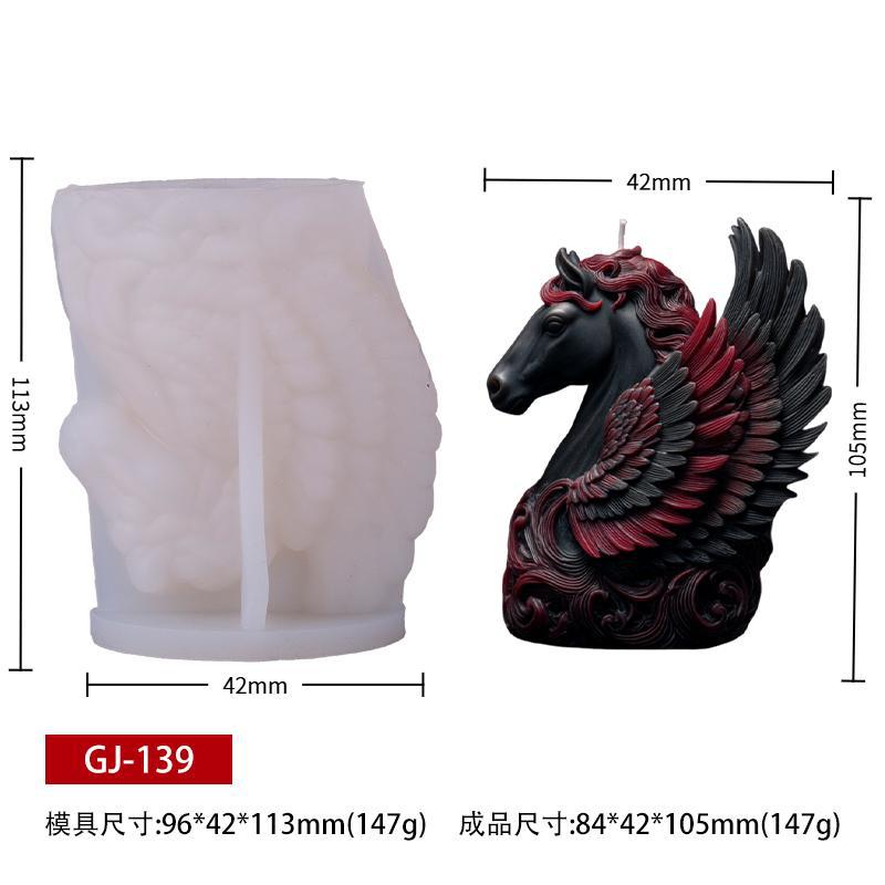 Силиконовая форма для свечей  Пегас с рельефом  DIY Набор для ароматерапевтических свечей Мыло Диффузорная камневая декорация