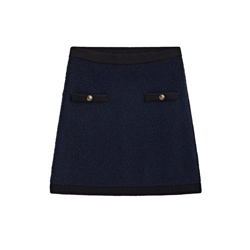 MD Classic Style Golden Button Decoration Knitting Cardigan 5690535 Mini Skirt A- Line Skirt 5217535